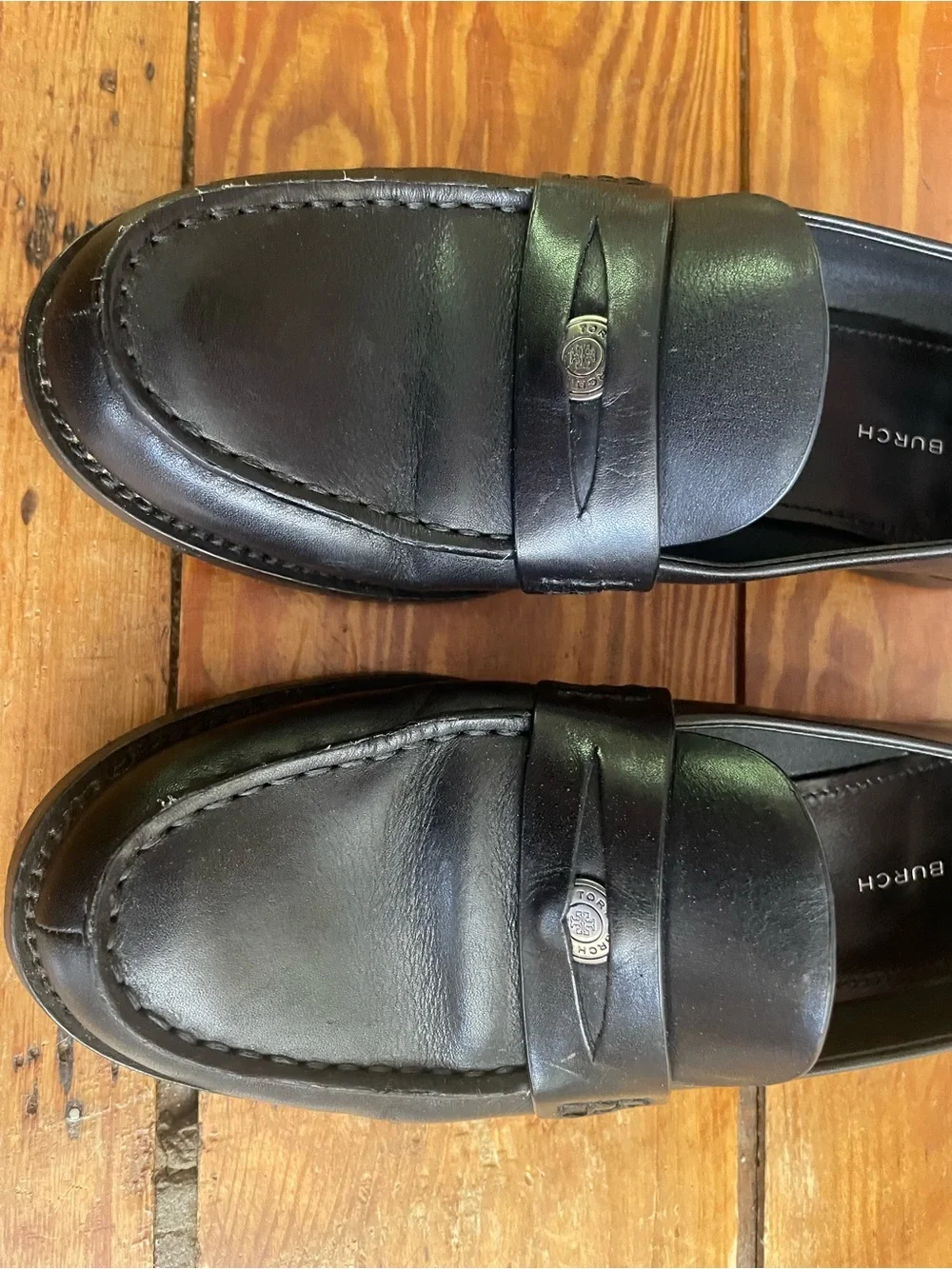 Tory Burch Women’s Black Leather Penny Loafers